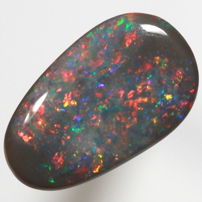 SOLID BLACK OPAL Bright red fire moves over a blue background